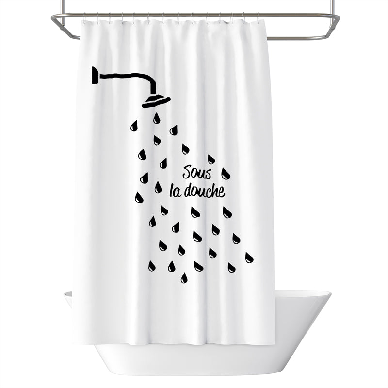 linentalks shower curtain black and white shower head
