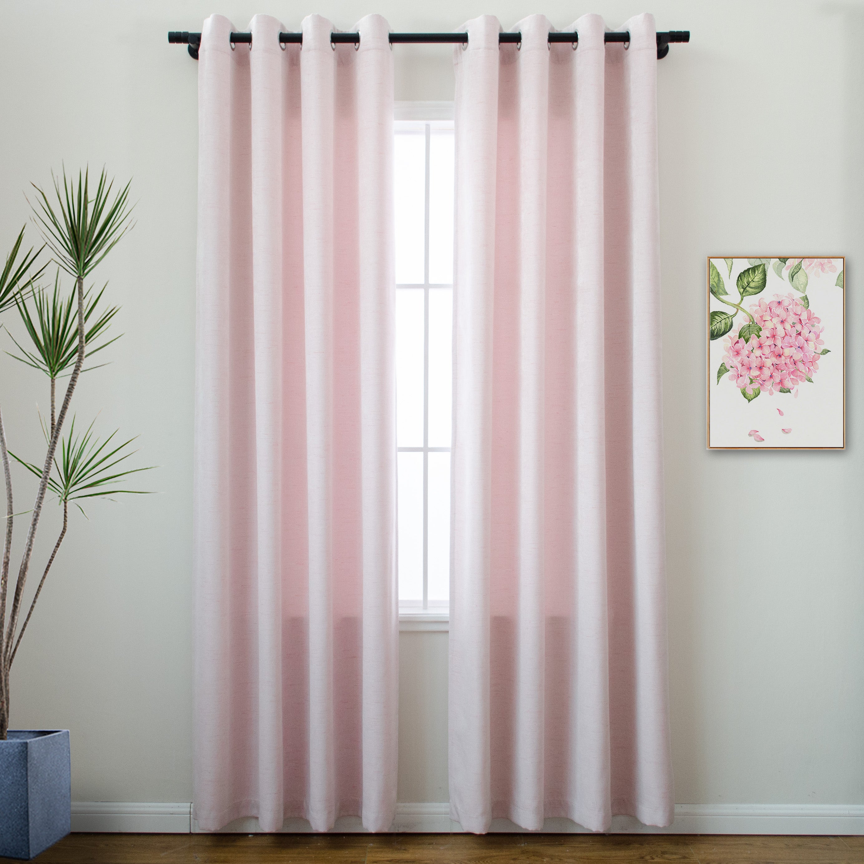 Room Darkening Faux Linen Curtains